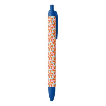 Retro Orange Wedge Pattern Black Ink Pen by trendzilla at Zazzle