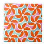 Retro Orange Wedge Pattern Ceramic Tile at Zazzle