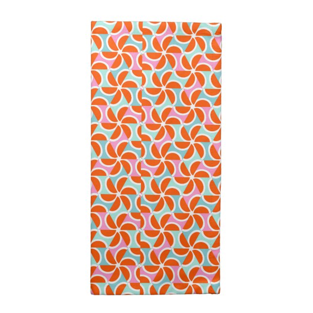 Retro Orange Wedge Pattern Cloth Napkin (Half Fold)