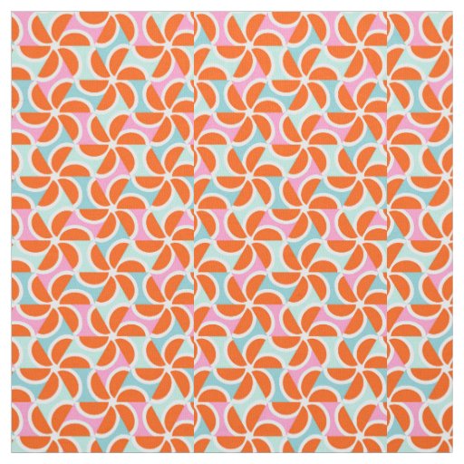 Retro Orange Wedge Pattern Fabric