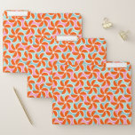 Retro Orange Wedge Pattern File Folder