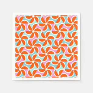 Retro Orange Wedge Pattern Napkins