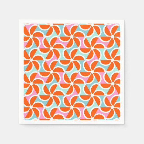 Retro Orange Wedge Pattern Napkins