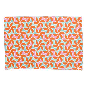 Retro Orange Wedge Pattern Pillow Case