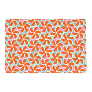 Retro Orange Wedge Pattern Placemat