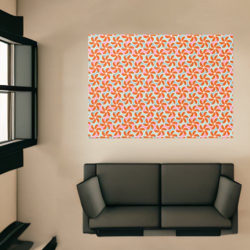 Retro Orange Wedge Pattern Rug