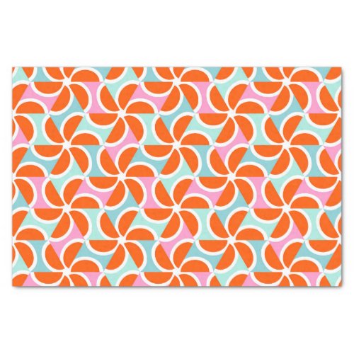 Retro Orange Wedge Pattern Tissue Paper