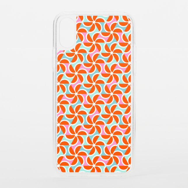 Retro Orange Wedge Pattern Uncommon iPhone Case (Back)