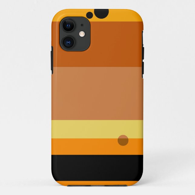 Retro Orange, Yellow, Black Stripes Seamless Dots Case-Mate iPhone Case (Back)