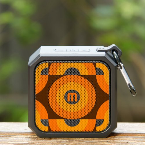 Retro Orange Yellow Brown Mod Pop Art Pattern Bluetooth Speaker