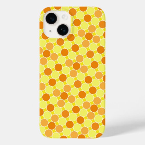 Retro Orange Yellow Dots Geometric Pattern Case_Mate iPhone 14 Case