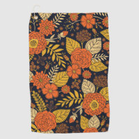 Retro Orange, Yellow & Navy Floral