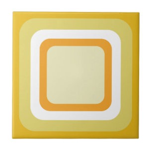 Retro Orange Yellow White Ceramic Tile