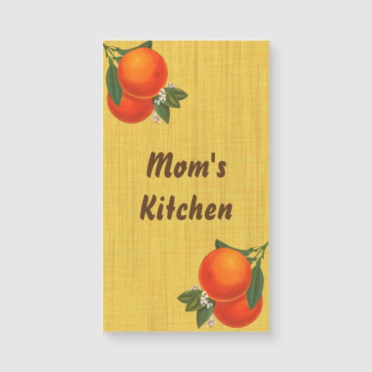 Retro Oranges Custom Magnetic Business Card (Front)
