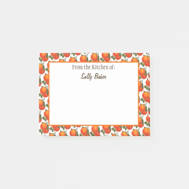 Retro Oranges Pattern Custom Notes (Front)