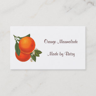 Retro Oranges Recipe Tag Business Card Template