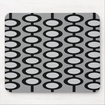 Retro Orb Pattern - Gray And Black Mousepad by mazarakes at Zazzle