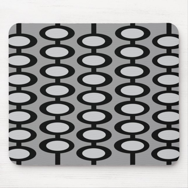 Retro Orb Pattern - gray and black mousepad (Front)