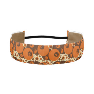 Retro Orbs Dots '60s'70s Orange Brown Beige Design Athletic Headband