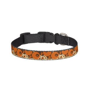 Retro Orbs Dots '60s'70s Orange Brown Beige Design Pet Collar