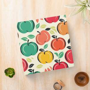 Retro Orchard Harvest Apple Recipe Organizer 3 Ring Binder
