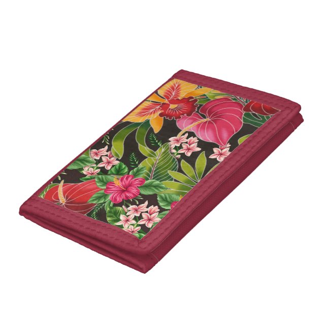 Retro Orchid Aloha Shirt Print Wallet (Bottom)