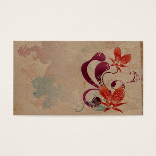 Retro orchids Profile Card Business Card