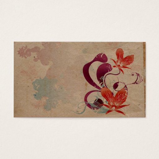 Customizable Retro orchids Profile Card Business Card