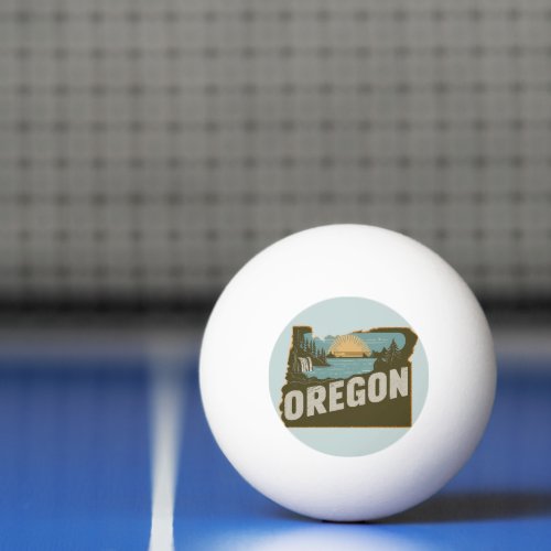 Retro Oregon Silhouette Ping Pong Ball