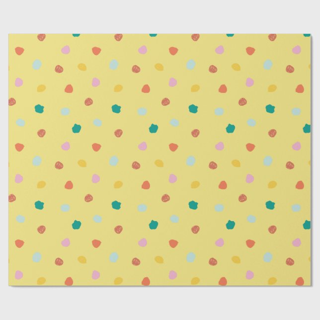 Retro Organic Polka Dot Inspired by Palm Springs Wrapping Paper (Flat)