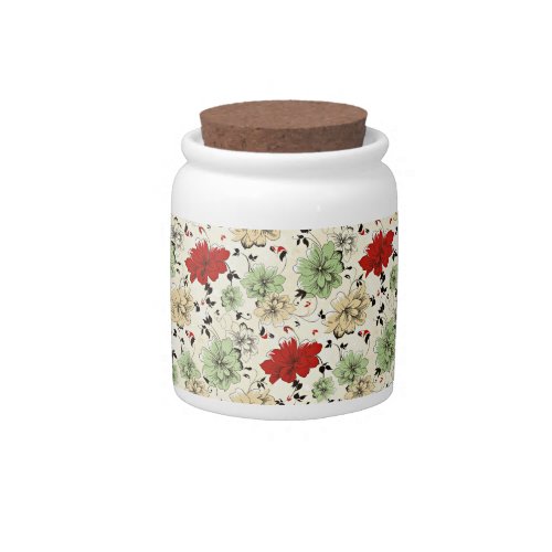 Retro Oriental Flower Pattern Candy Jar