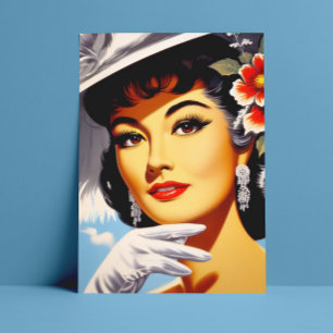 Retro Oriental Woman Postcard