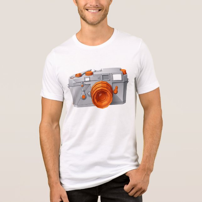 Retro Origami Geometric Camera Graphic Tee (Front)
