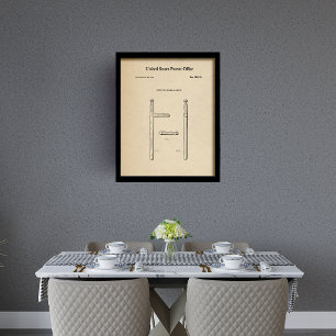 Retro original patent for police baton wall art