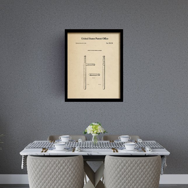 Retro original patent for police baton wall art (Retro original patent for police baton wall art)