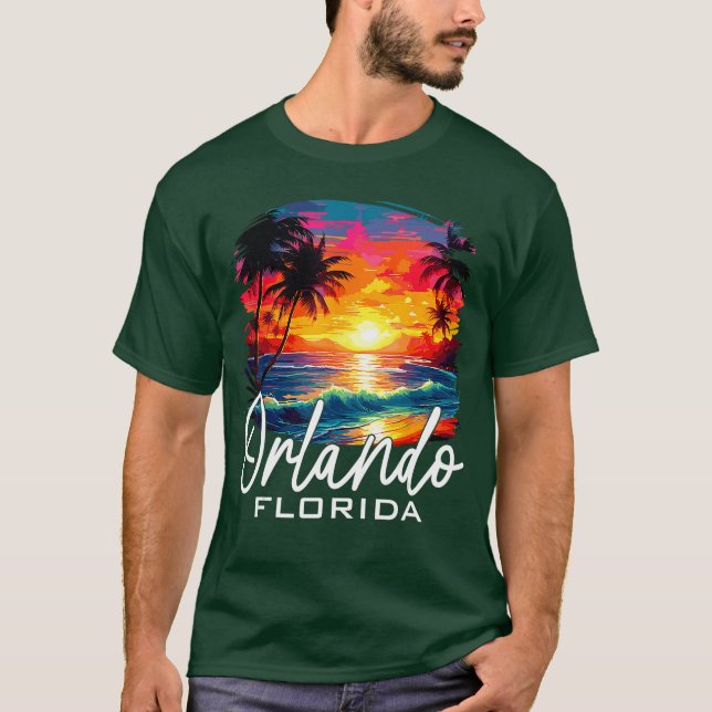 Retro Orlando Florida Family Vacation Summer Break T-Shirt (Front)