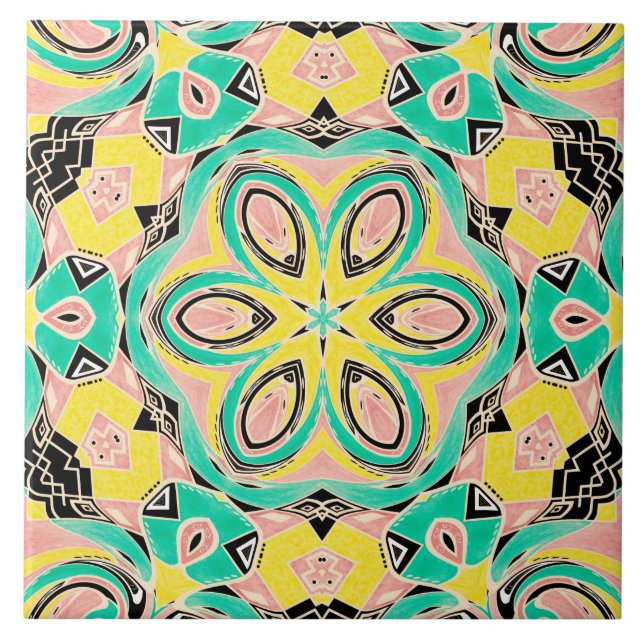 Retro ornament ceramic tile (Front)