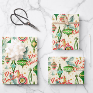 Retro Ornament Delight Wrapping Paper Sheets