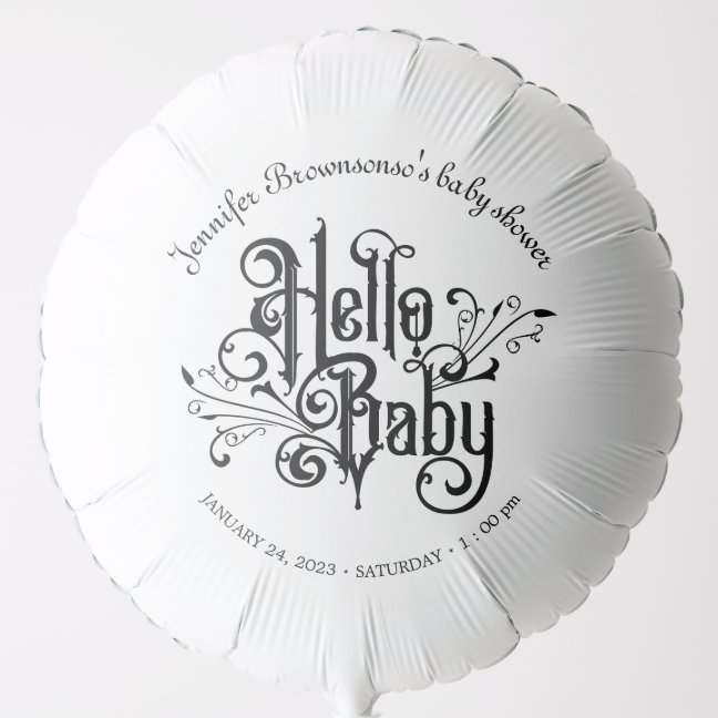 Retro Ornament Horror Black Gothic Baby Balloon