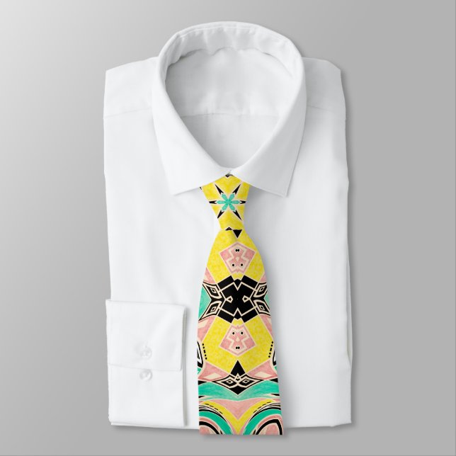 Retro ornament neck tie (Tied)