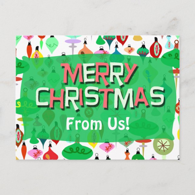 Retro Ornament Vintage Holiday Fun Postcard (Front)
