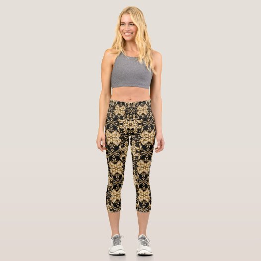 Retro Ornamental Gold and Black Floral