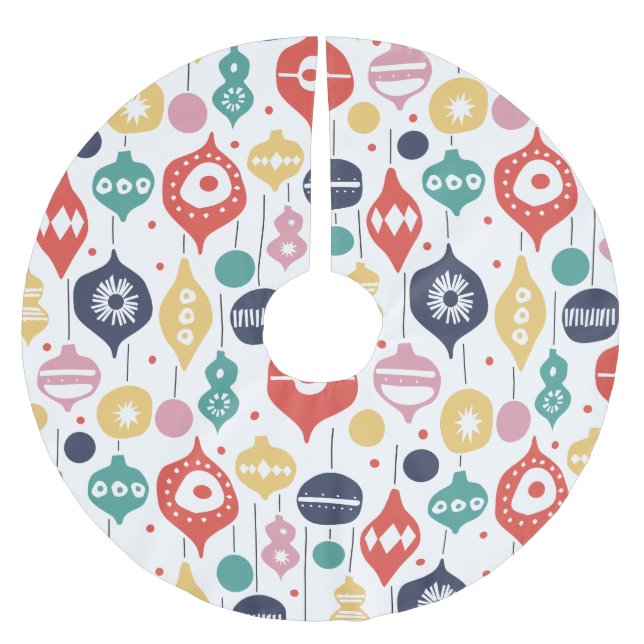 Retro Ornaments Brushed Polyester Tree Skirt (Front)