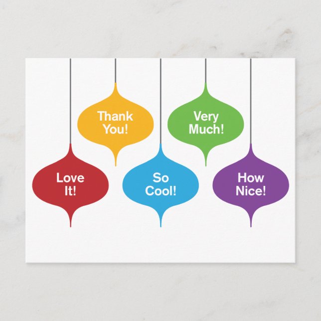 Retro ornaments christmas gift thank you card (Front)