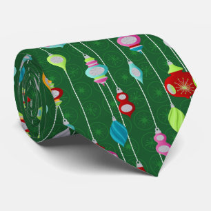 Retro Ornaments Green Christmas Neck Tie