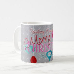 Retro Ornaments Grey Christmas Doormat Coffee Mug