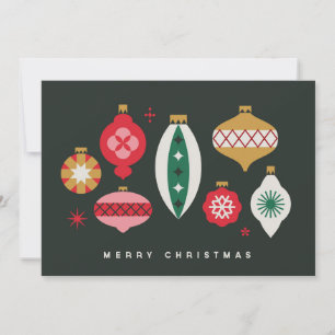 Retro Ornaments - Merry Christmas Holiday Card