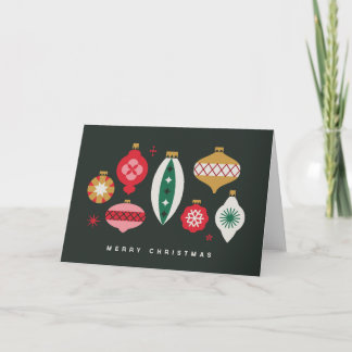 Retro Ornaments - Merry Christmas Holiday Card