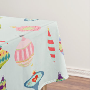 Retro Ornaments   Mid Century Modern  Brushed Poly Tablecloth