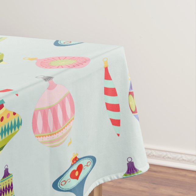 Retro Ornaments | Mid Century Modern  Brushed Poly Tablecloth (In Situ)